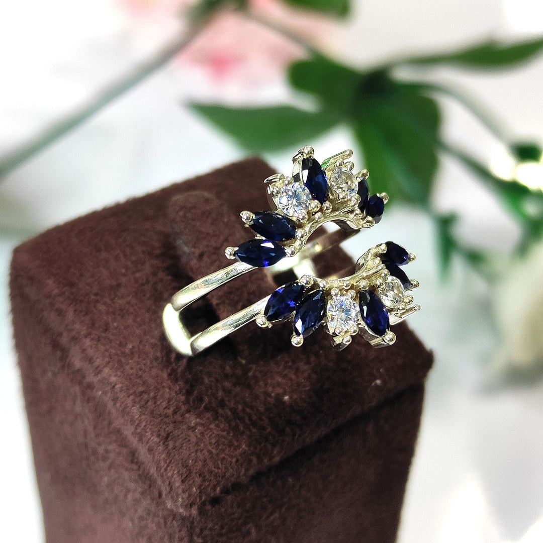 Marquise Sapphire & Diamond Enhacer Ring Guard-Ring Wrap Enhance-AJUKEnterprise