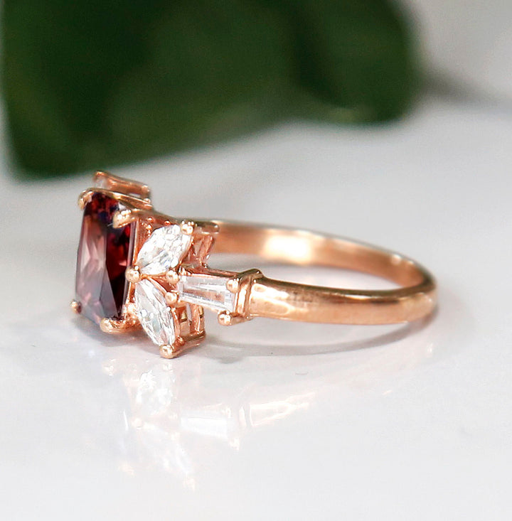 Butterfly Brown Diamond Ring in 14K Rose Gold Finish