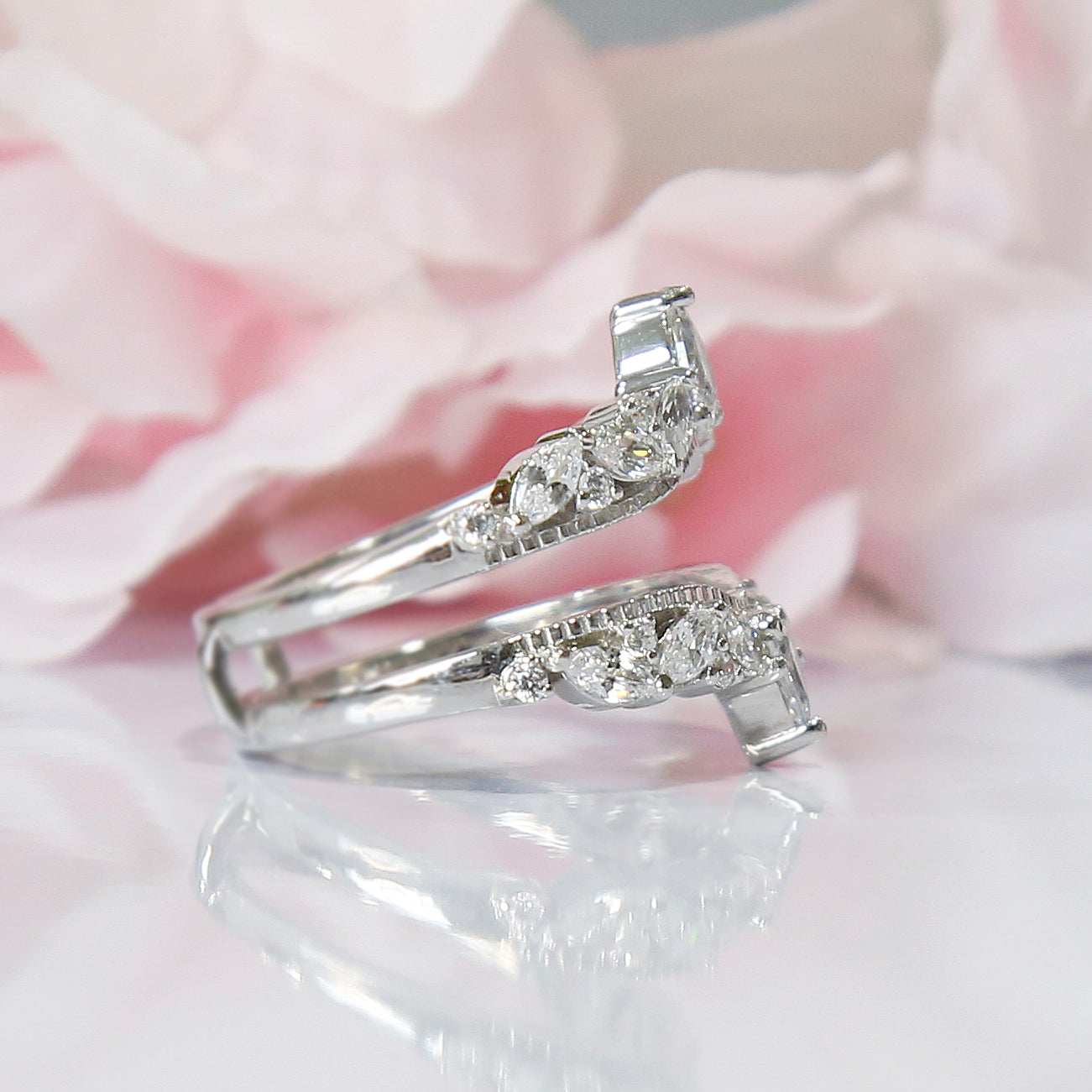 Diamond Vintage Wedding Enhancer Ring Guard-Ring Wrap Enhance-AJUKEnterprise