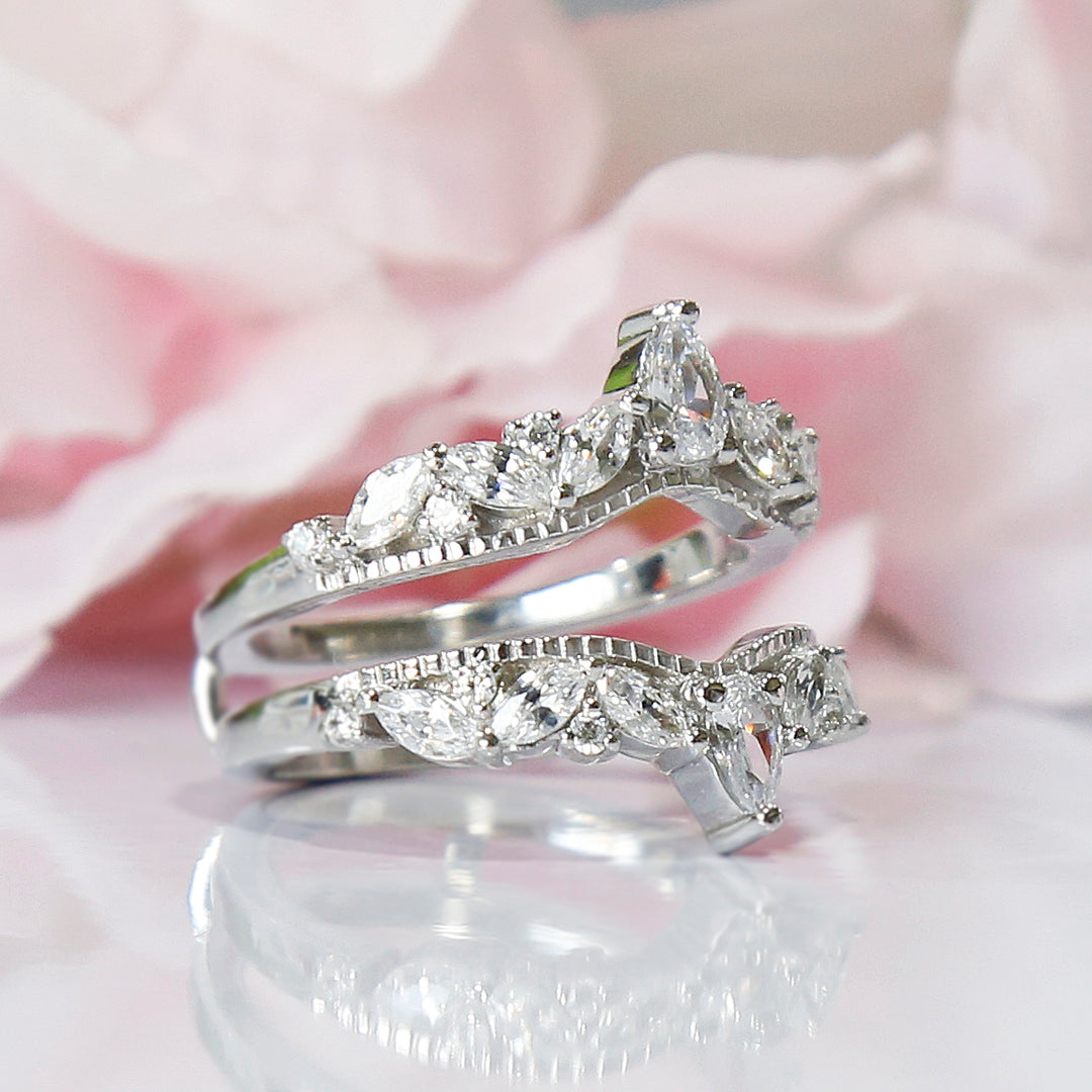 Diamond Vintage Wedding Enhancer Ring Guard-Ring Wrap Enhance-AJUKEnterprise