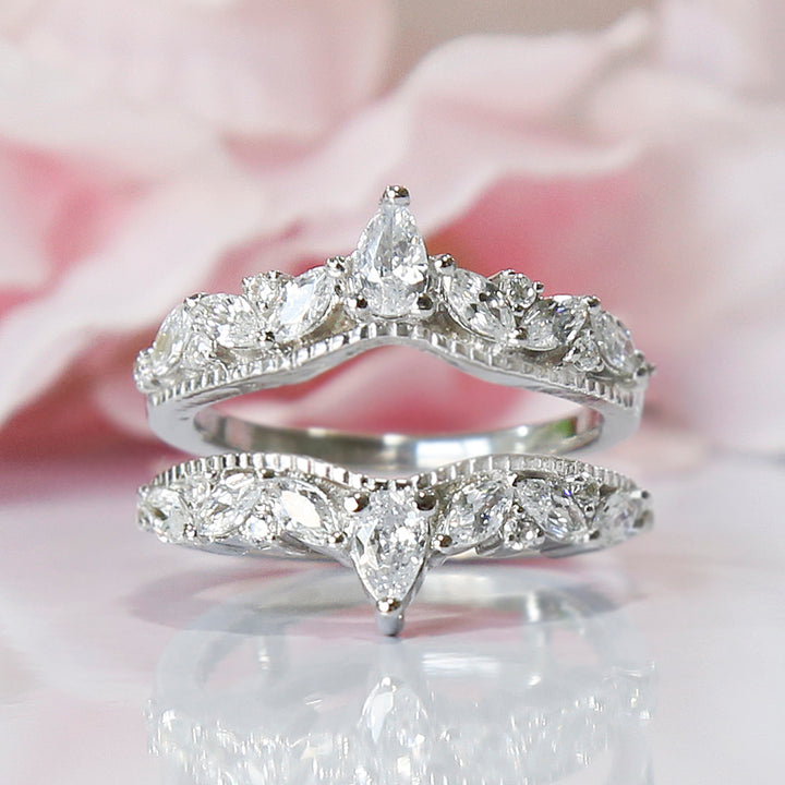 Diamond Vintage Wedding Enhancer Ring Guard-Ring Wrap Enhance-AJUKEnterprise