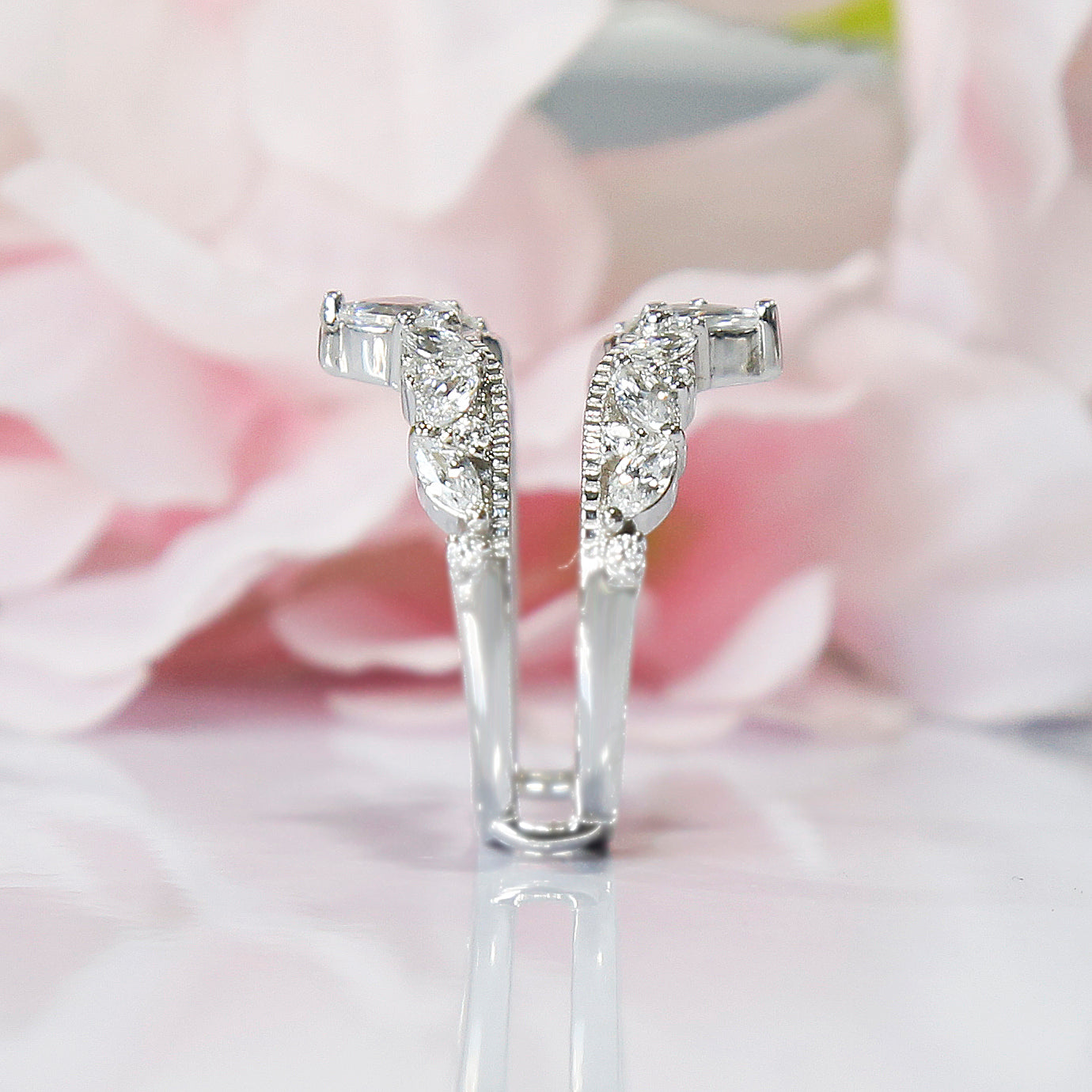 Diamond Vintage Wedding Enhancer Ring Guard-Ring Wrap Enhance-AJUKEnterprise