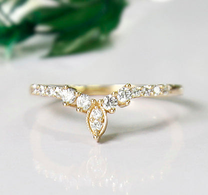 Diamond Wedding Band Ring in 14K Rose Gold Finish-Ring-AJUKEnterprise