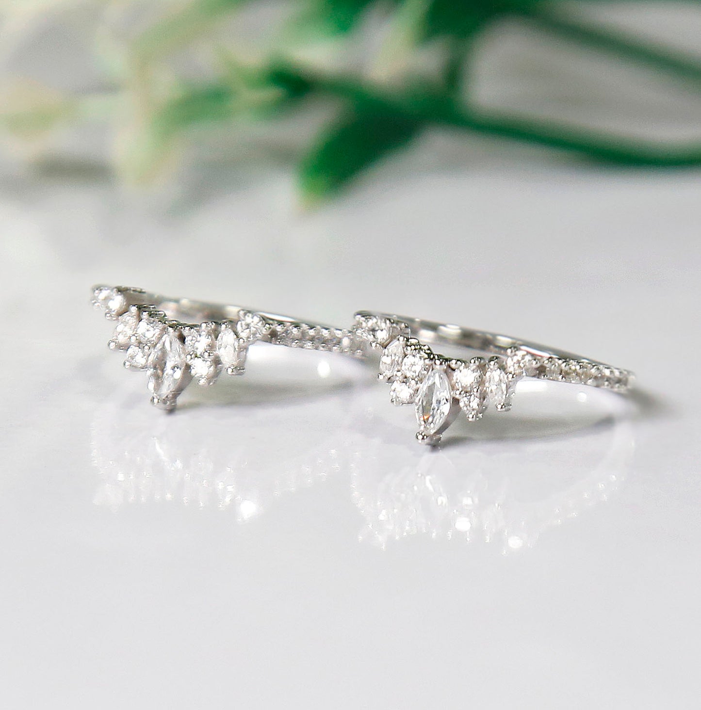 Diamond Crown Weding Ring Enhancer & Wrap in 925 Sterling Silver-Ring Wrap Enhance-AJUKEnterprise
