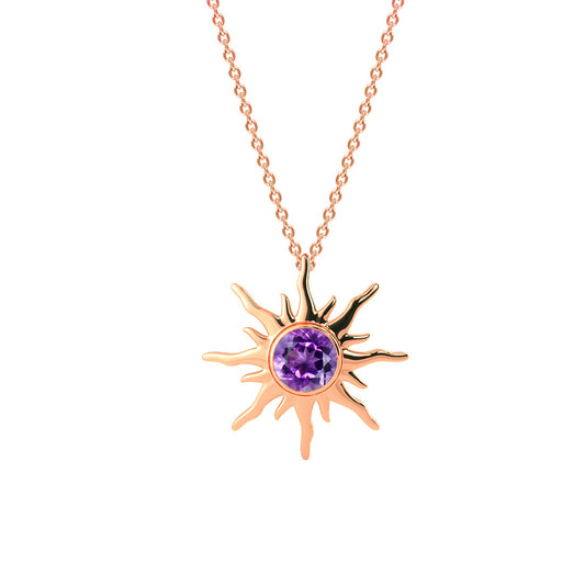 February Birthstone Magic Sunflower Lost Princess Pendant Necklace 18"