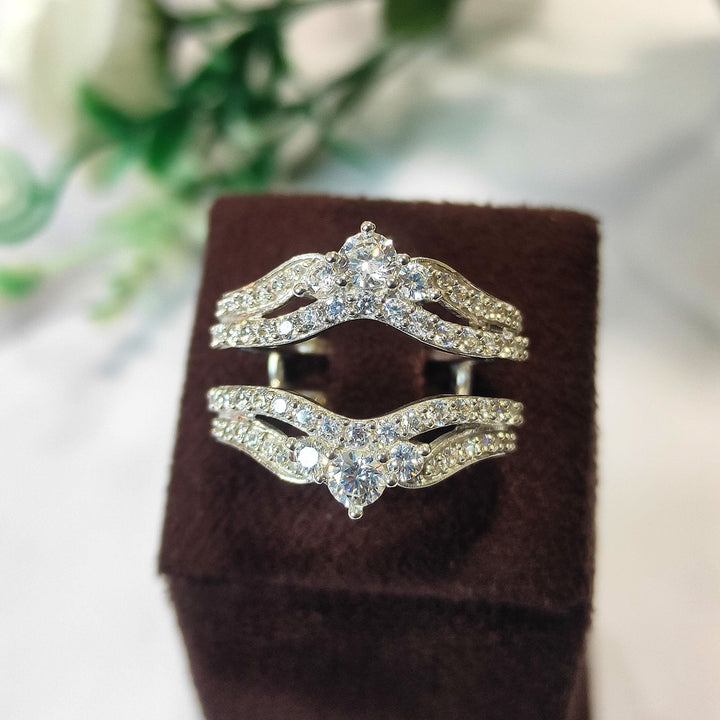 Tiara Diamond Wedding Ring Jacket For Engagement - Ring Guards