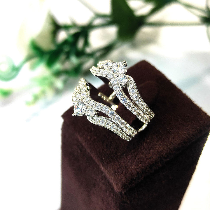 Tiara Diamond Wedding Ring Jacket For Engagement - Ring Guards