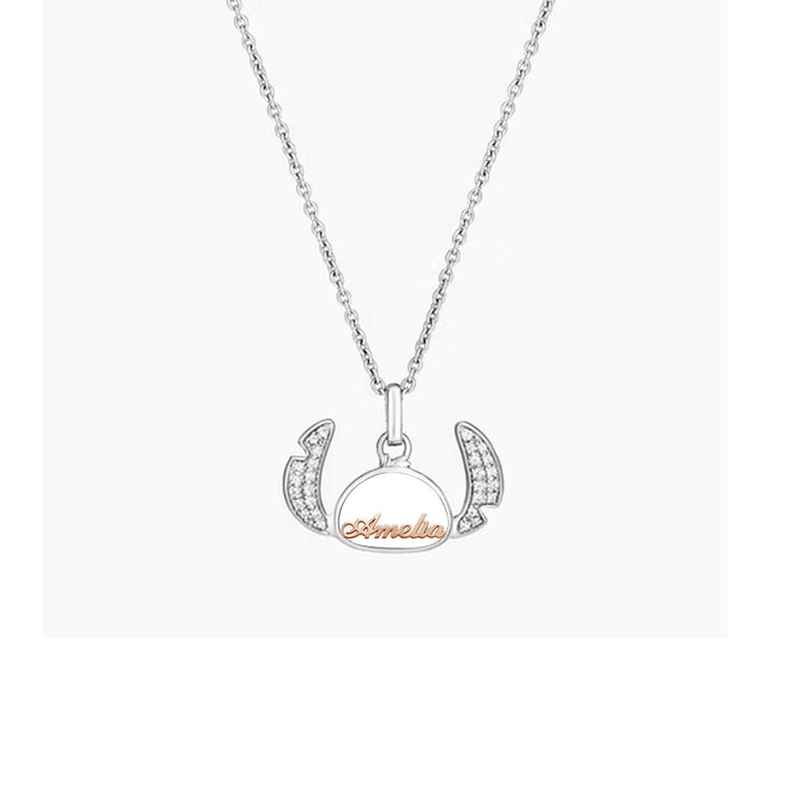 Personalized Name Necklace "Little Monster" 925 Sterling Silver