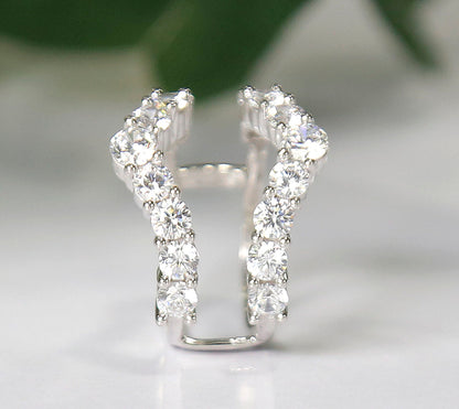 LISA Diamond Ring Enhancer & Ring Jacket in 925 Sterling Silver-Ring Wrap Enhance-AJUKEnterprise