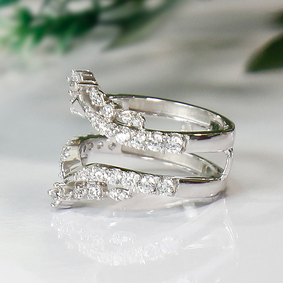 Engagement Wrap Ring Enhancer & Ring Jacket Sterling Silver-Ring Wrap Enhance-AJUKEnterprise