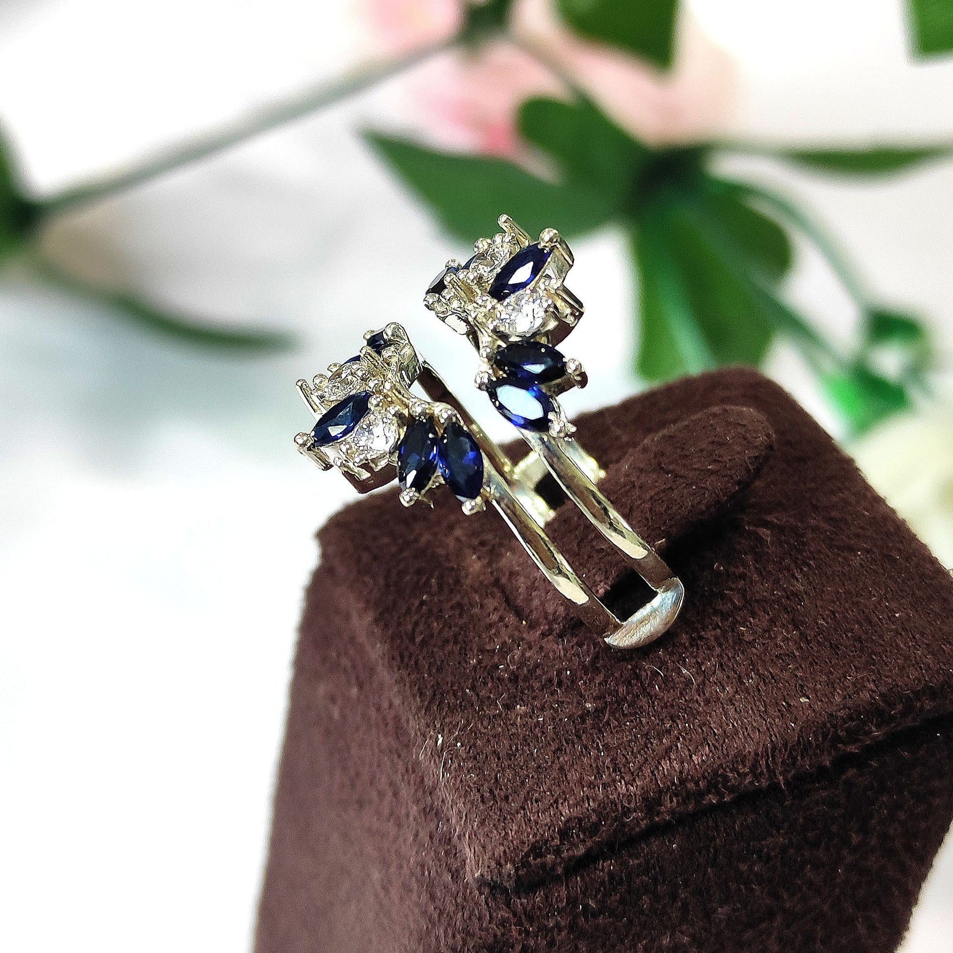 Marquise Sapphire & Diamond Enhacer Ring Guard-Ring Wrap Enhance-AJUKEnterprise