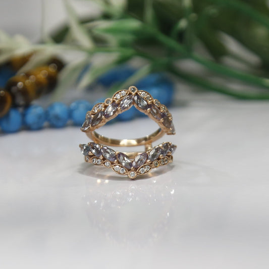 Marquise Alexandrite & Diamond Enhacer Wrap Ring Guard-Ring Wrap Enhance-AJUKEnterprise