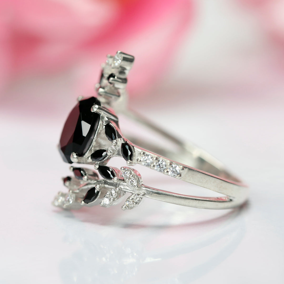 Natural Spinel Engagement Ring - August Birthstone Ring For Woman - 925 Sterling Silver Promise Ring Gift For Her