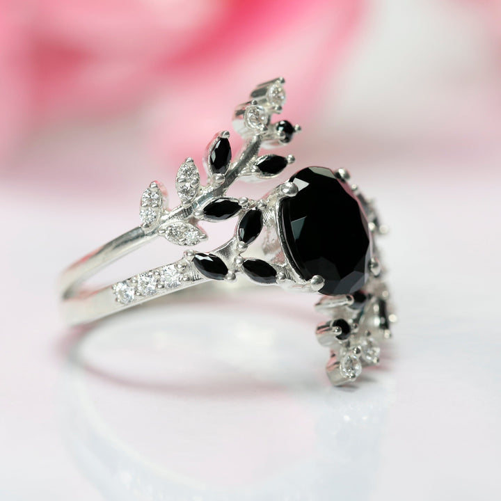 Natural Spinel Engagement Ring - August Birthstone Ring For Woman - 925 Sterling Silver Promise Ring Gift For Her