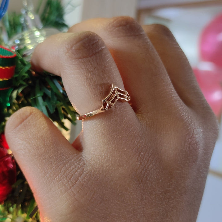 Spider Web Stackable Ring 14K Rose Gold Over - Spider Web Band Ring - Gothic Ring - Christmas Gift