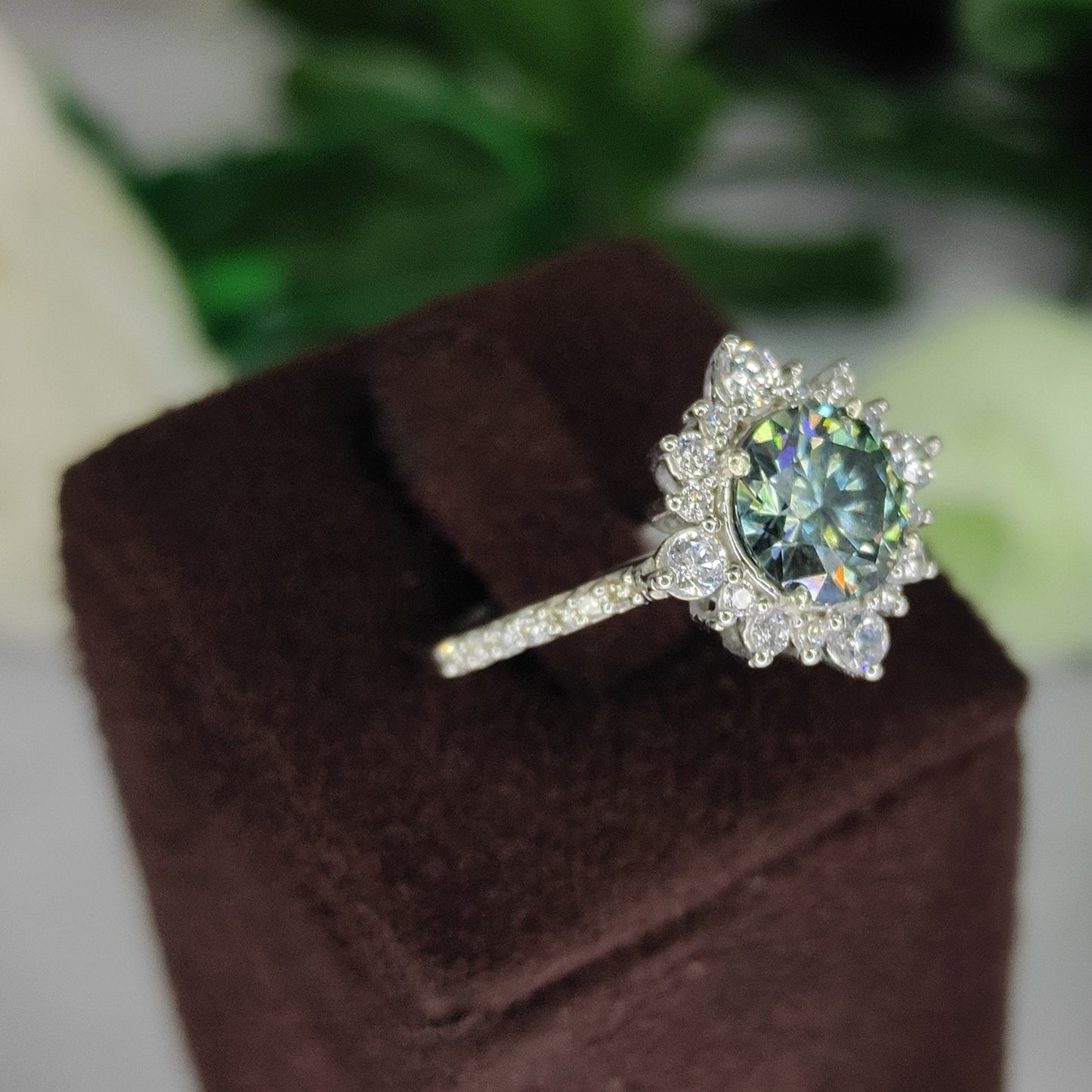 3ct Natural Grey Moissanite Engagement Ring - Vintage Wedding Ring