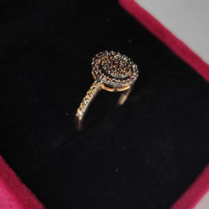 Vintage Natural Brown Quartz Ring - Anniversary Ring - Thaks Giving Gift