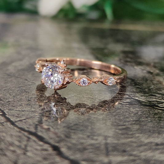Vintage Moissanite Ring Engagement Ring