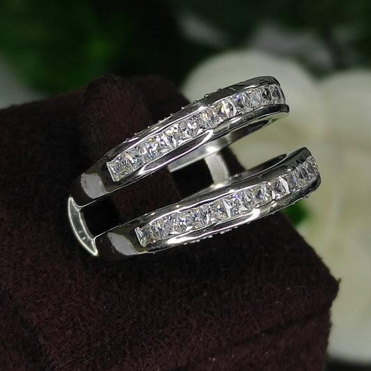 0.75 Ct Princess Cut Diamond Enhancer Guard Wrap Band Ring