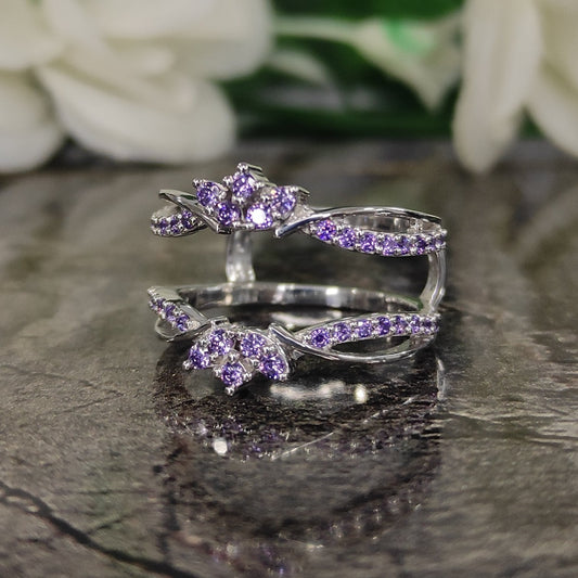 Purple Amethyst Wedding Wrap Ring Enhancer