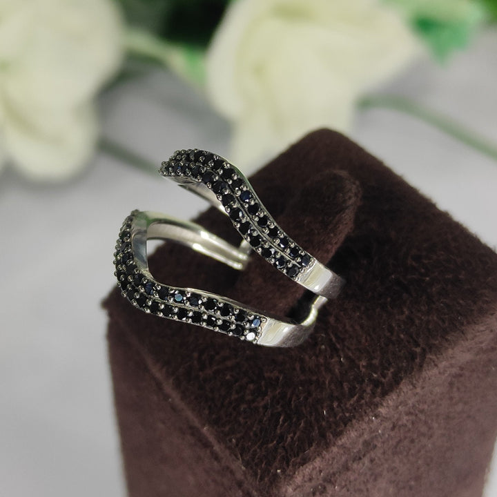 Round Cut Black Diamond Enhancer Wedding Band - Aggie Ring - Bridal Ring Insert