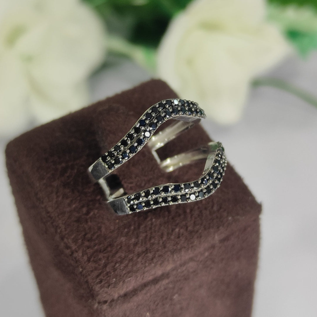 Round Cut Black Diamond Enhancer Wedding Band - Aggie Ring - Bridal Ring Insert