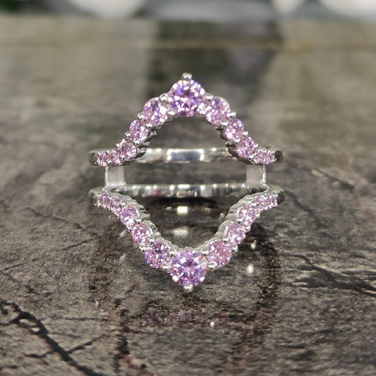 Baby Pink Diamond Enhancer Wedding Band - Aggie Ring Jacket - Stacking Matching Band