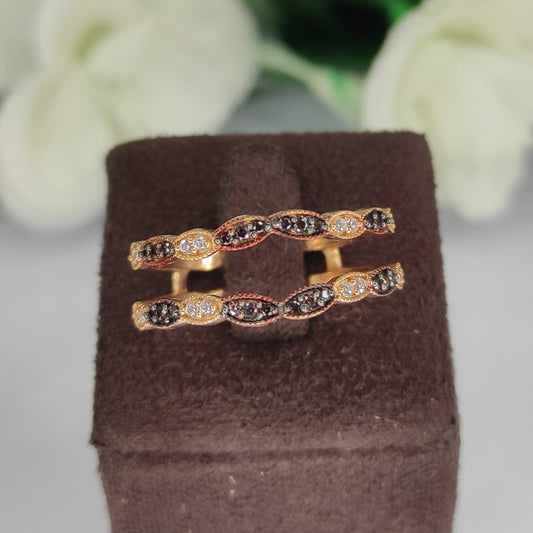 Vintage Quartz Diamond Ring Enhancer - Filigree Ring Jacket - Curved Ring