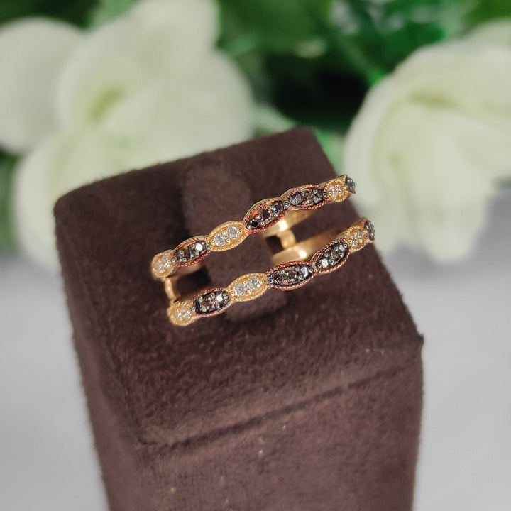 Vintage Quartz Diamond Ring Enhancer - Filigree Ring Jacket - Curved Ring