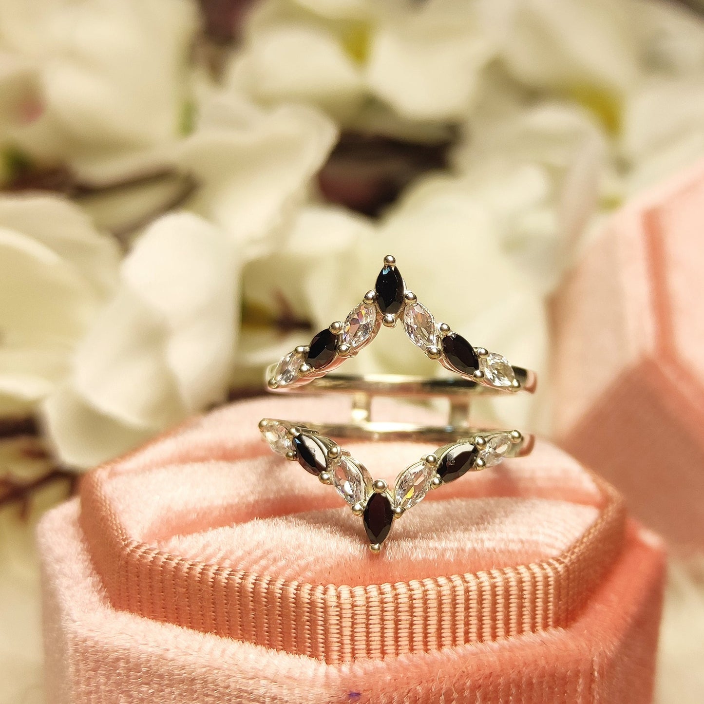 Black Diamond Wedding Enhancer Wrap Ring