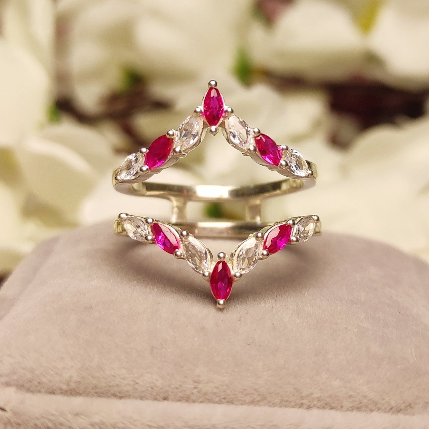 Ruby & Diamond Wedding Ring Enhancer