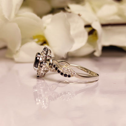 1/4 ct Black diamond Wedding Engagement Ring