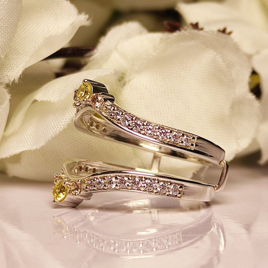 Peridot & Champagne Diamond Wrap Ring Guard - Wedding Gift