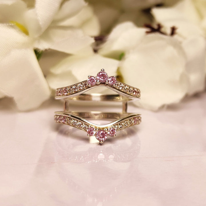 Pink Sapphire & White Diamond Wrap Ring Enhancer