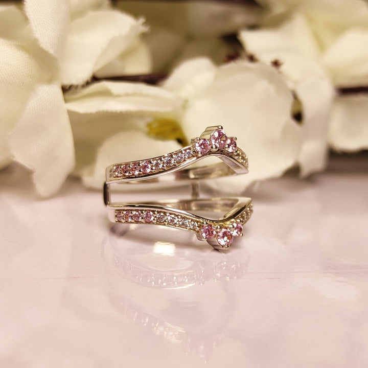 Pink Sapphire & White Diamond Wrap Ring Enhancer