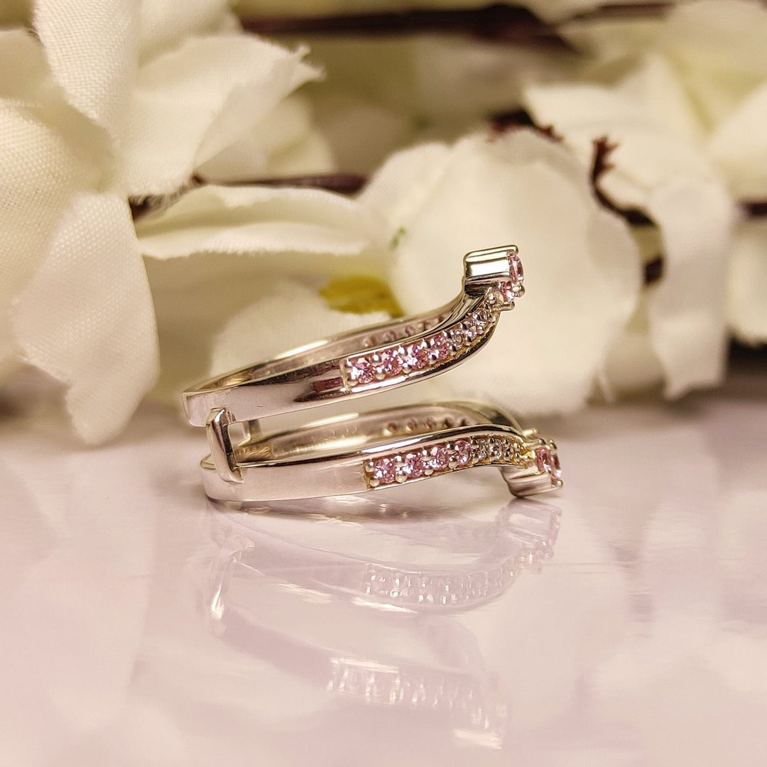 Pink Sapphire & White Diamond Wrap Ring Enhancer