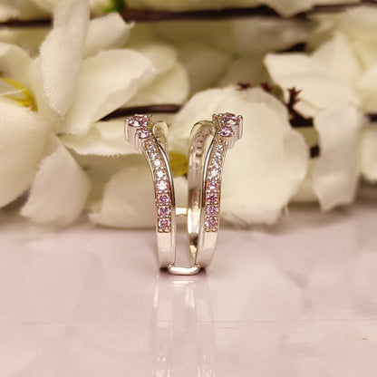 Pink Sapphire & White Diamond Wrap Ring Enhancer