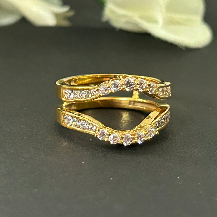 Round Cut Diamond Engagement Ring Enhancer in 14k Yellow Gold over - Gift For Her