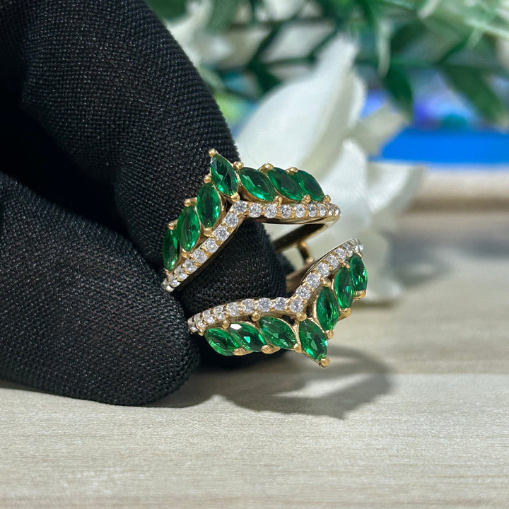 Marquise Cut Emerald Wrap Ring Enhancer in 925 Sterling Silver - Stacking Promise Ring - Gift For Mum