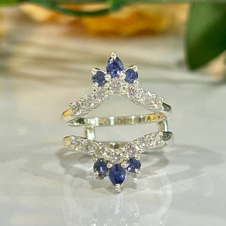 Pear Cut Tanzanite ring enhancer in 925 Sterling Silver For Engagement Promise Ring - Gift For Her