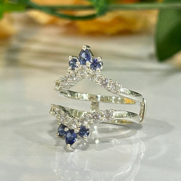 Pear Cut Tanzanite ring enhancer in 925 Sterling Silver For Engagement Promise Ring - Gift For Her