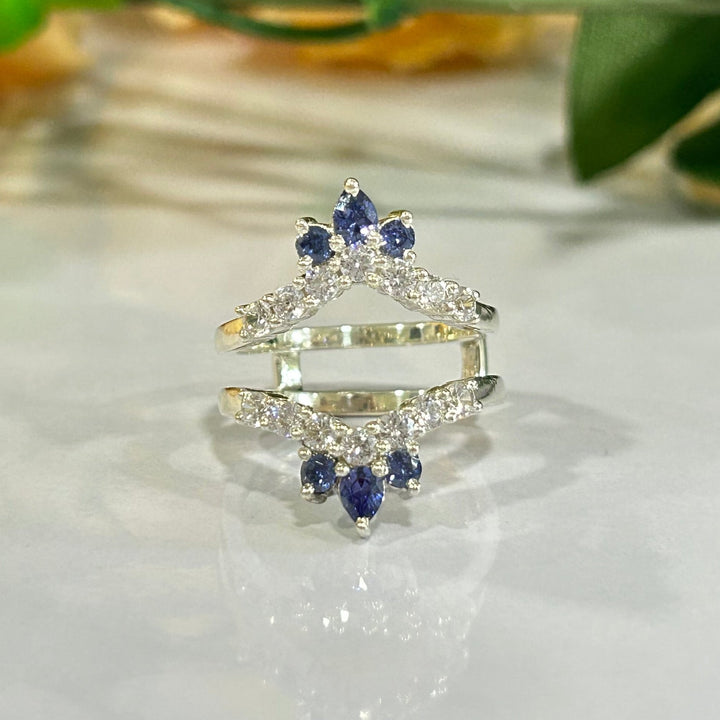 Pear Cut Tanzanite ring enhancer in 925 Sterling Silver For Engagement Promise Ring - Gift For Her