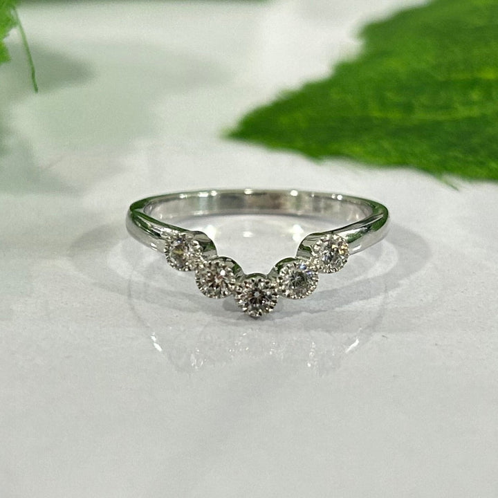 White Diamond Wedding Band For Maching Ring in 925 Sterling Silver