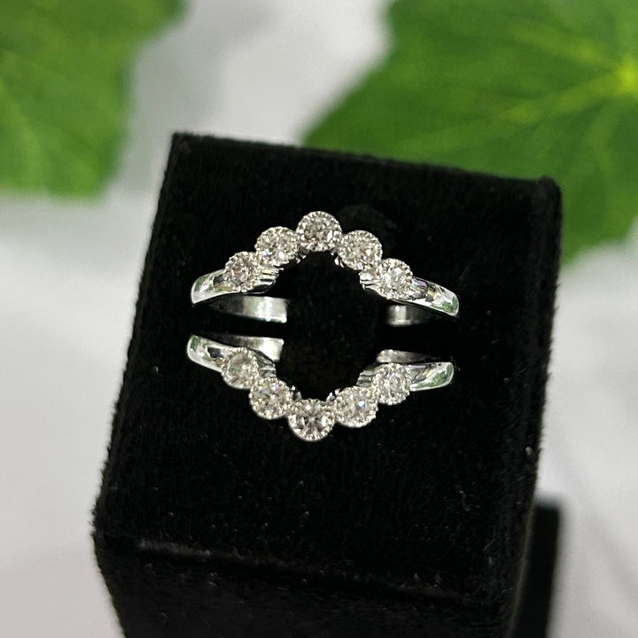 White Diamond Wedding Band For Maching Ring in 925 Sterling Silver