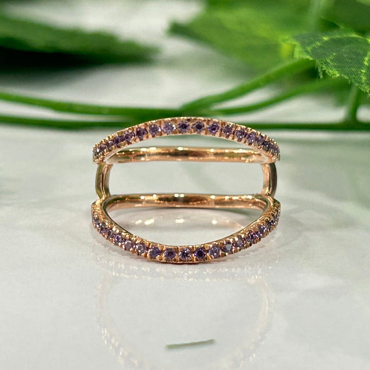 Customizable Ring Enhancer, 14K Rose Gold Over Amethyst Ring Enhancer, Gift For Mum