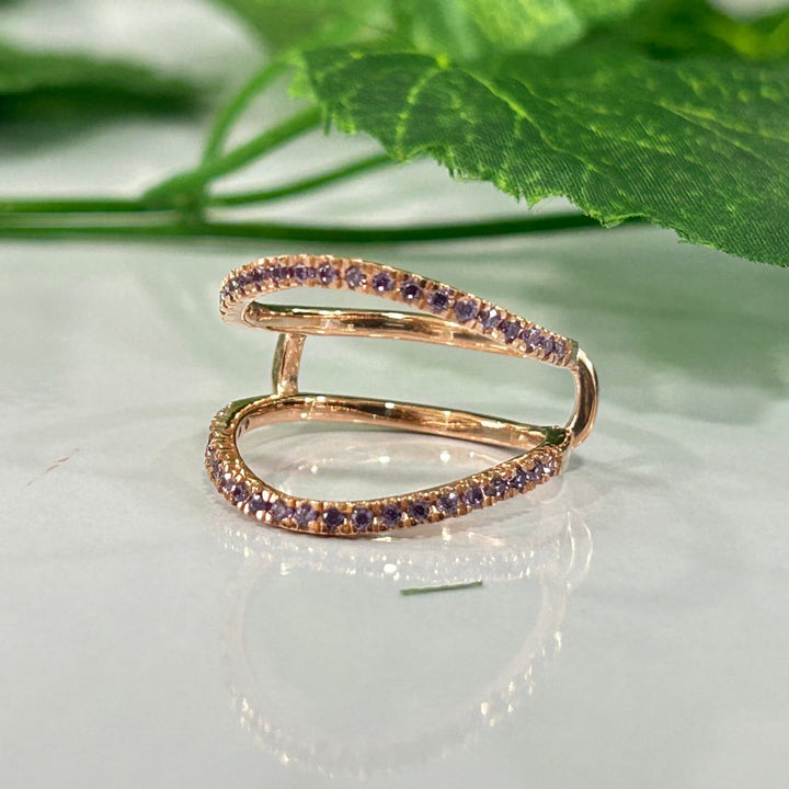 Customizable Ring Enhancer, 14K Rose Gold Over Amethyst Ring Enhancer, Gift For Mum