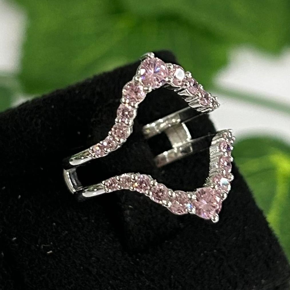 Antique Pink Sapphire Wrap Ring Jacket in 925 Sterling SIlver - Birthday gift