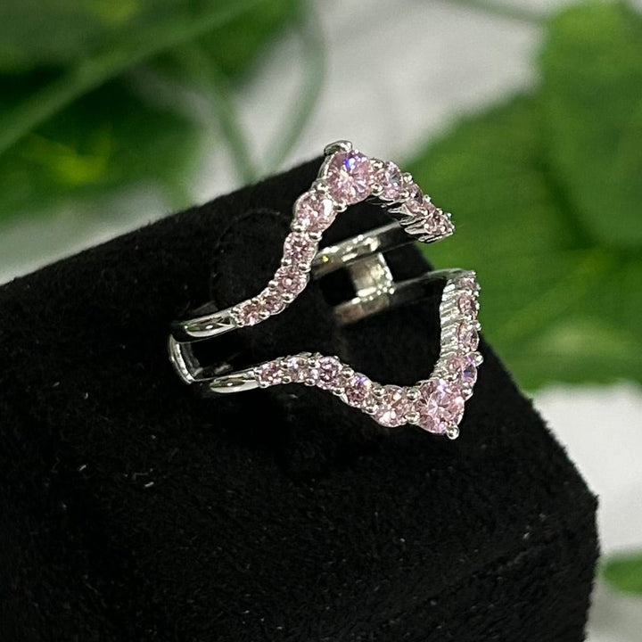 Antique Pink Sapphire Wrap Ring Jacket in 925 Sterling SIlver - Birthday gift