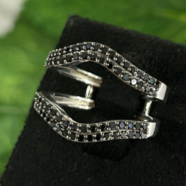 Black Diamond Wedding Ring Enhancer in 925 Sterling Silver -  Proposal RIng