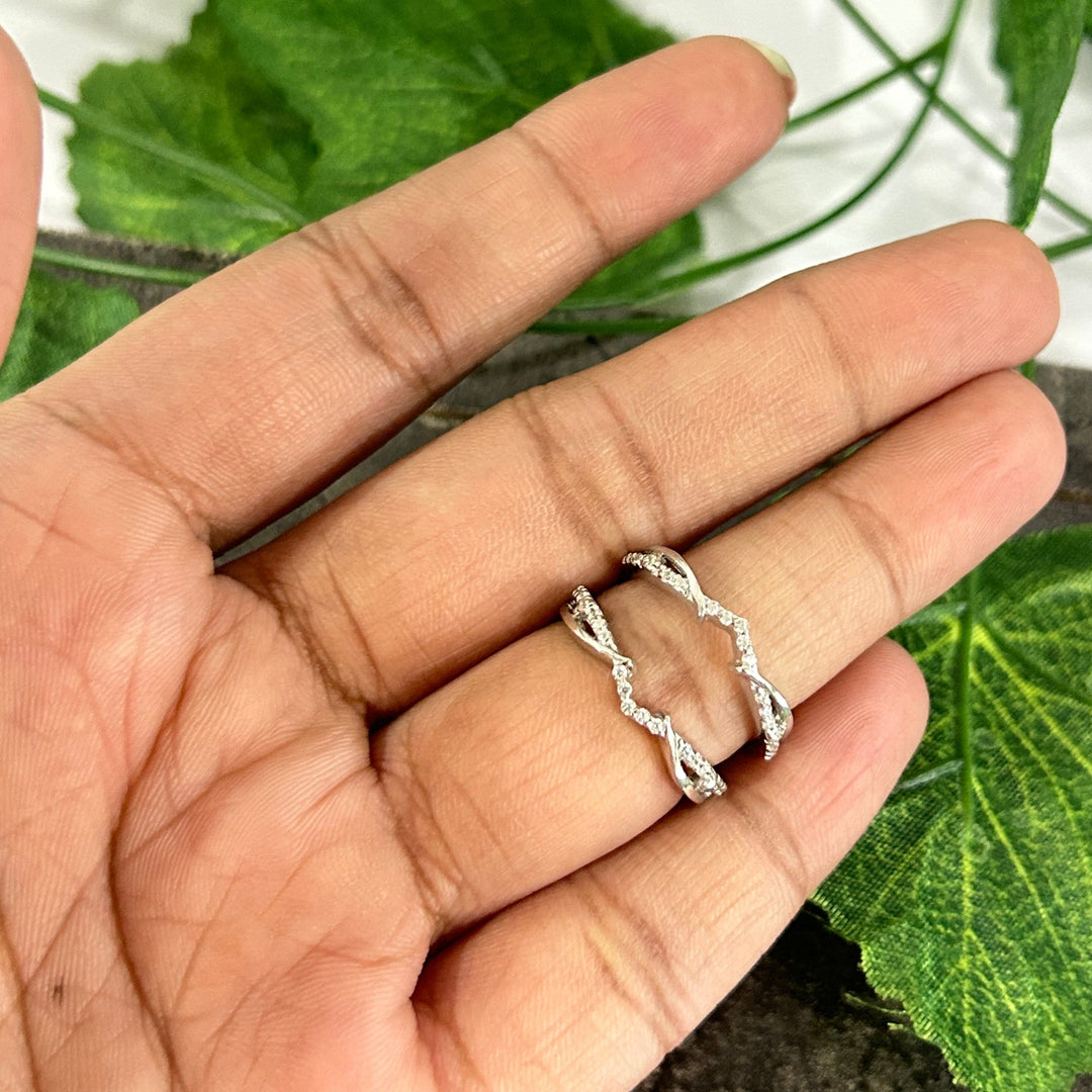 Vintage Wrap Ring Enhancer Ring 14k White Gold Finish - Wedding Ring Enhancer - Special Anniversary Gift For Wife